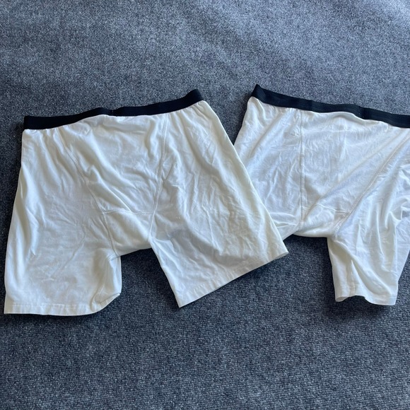 Jockey Mens White Boxer Briefs XL Cotton Blend Black Waistband 2 Pack - Picture 8 of 10